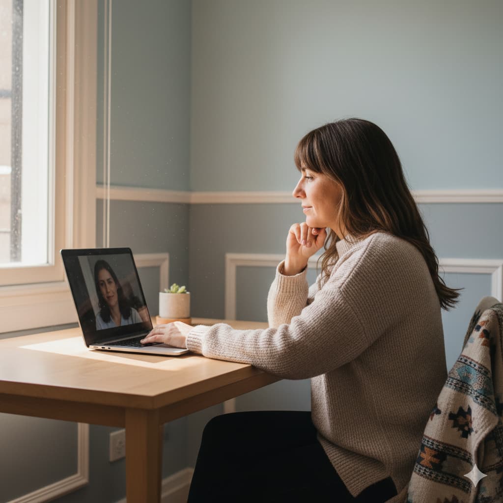 Consulta de psicología por videollamada desde casa